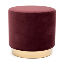 Colorful fabric upholstery round gold base footstool velvet wedding club event ottoman